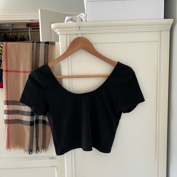 Urban Outfitters Mink Pink Black Crop Top Blouse - Picture 1 of 8